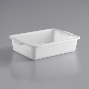 TrueCraftware- 20-1/2" x 15-1/2" x 5" Utility Kitchen Bus Box/Tub/Bin with Handles White Color- Heavy Duty Plastic Restaurant Tub/Dish Washing Box Wash Basin Tub for Kitchen Home Restaurants