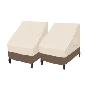 roastove patio chair covers, lounge deep seat cover, heavy duty and waterproof outdoor lawn patio furniture covers (2 pack -35" d*38" w*31" h, beige & brown)…