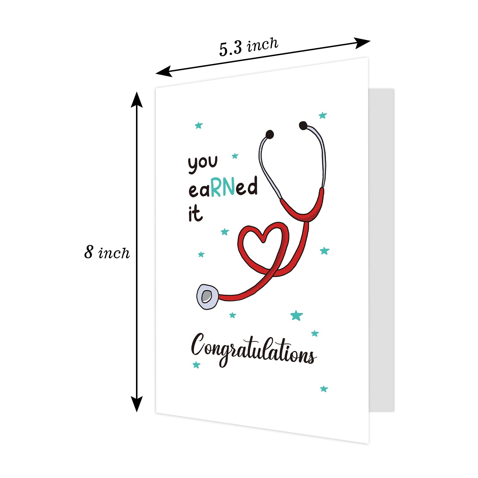 Ogeby Cute Nurse Graduation Card Gifts, Lovely RN Graduation Greeting Card, You Earned It Congratulations Card Gift for New Nurse