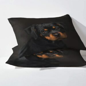 zcwl Rottweiler Duvet Cover Twin Size | Dog Bedding Set | 2 Piece | Soft Microfiber Patterned Comforter Cover with Zipper Ties & 1 Pillowcase | Rottweiler Bedroom & Room Decor