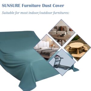 SUNSURE Furniture Dust Cover for Sofas, Chairs, Queen Size Mattress, Indoor Outdoor Furniture Dust Cloth, Home Dust Cover - Blue (94.5x118inch)