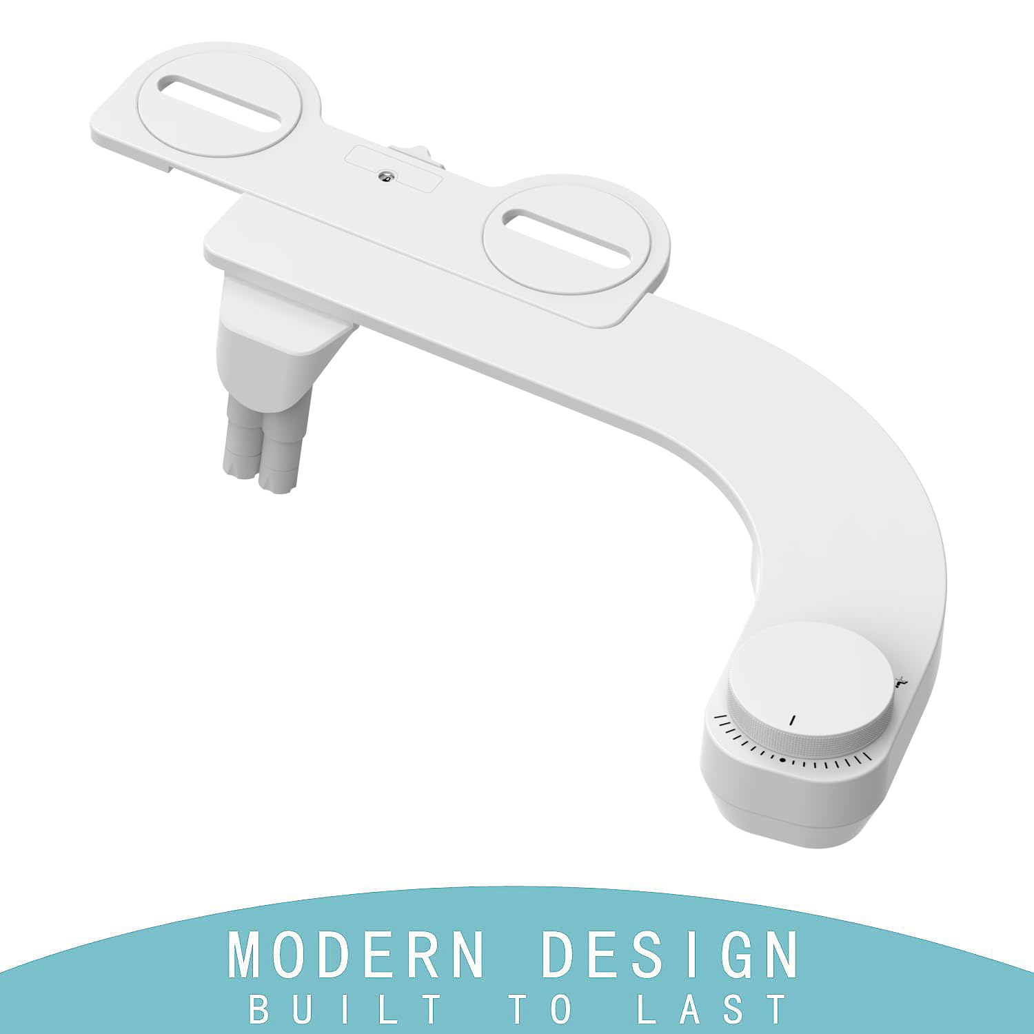 Left Hand Bidet Attachment for Toilet - WITHLENT Ultra-Slimt Non-Electric Dual Nozzle (Frontal & Rear Wash) Adjustable Water Pressure, Water Bidet Toilet Seat Attachment,Easy to Install (White)