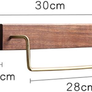 MRXFN Towel Rack Black Walnut Wood Towel Rack, for Bedroom Wooden Towel Hold Wall Mounted Retro Towel Bar Towel Holder (Size : 30cm)