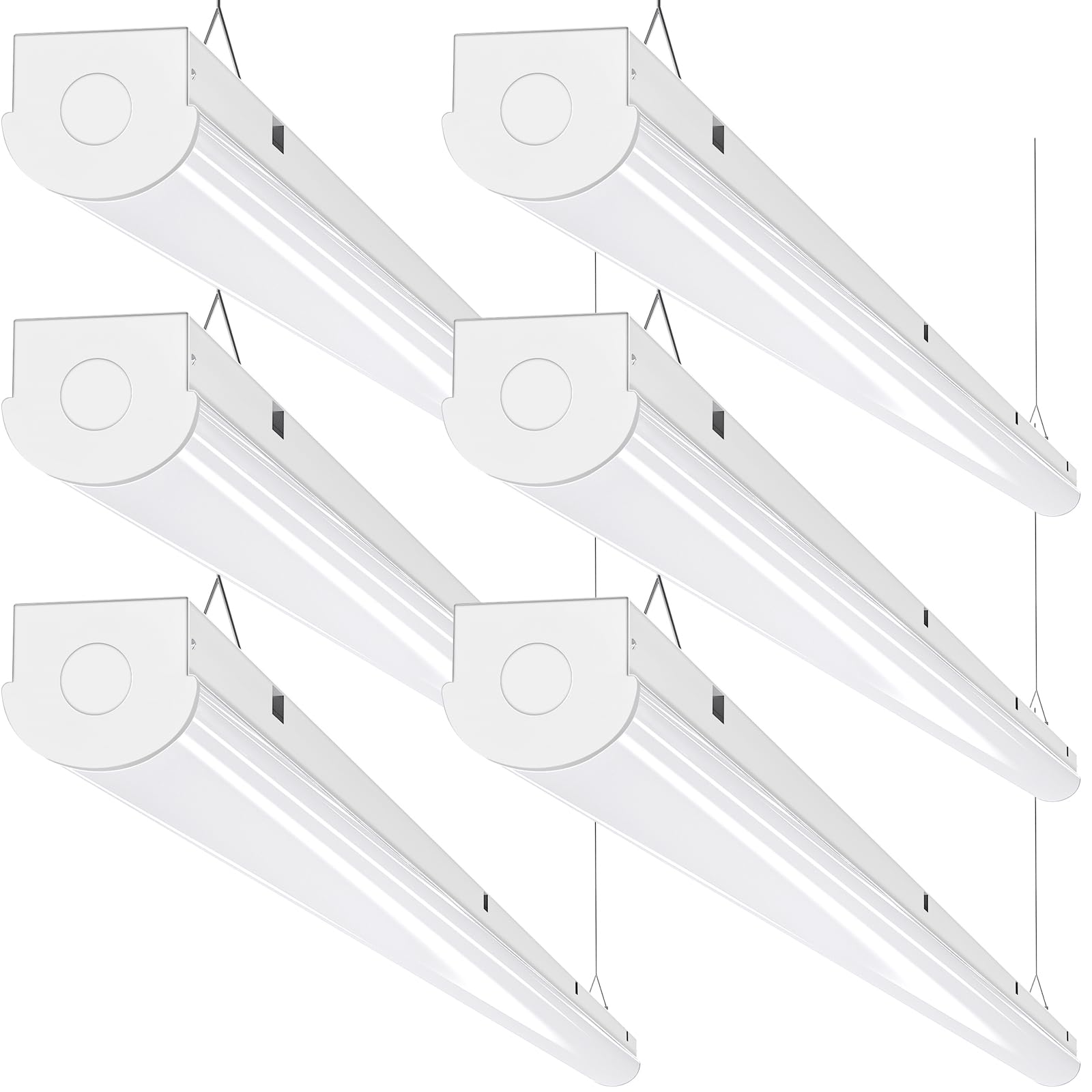 ANTLUX 8FT LED Shop Lights 110W Strip Lights [6-lamp T8 Fluorescent Equiv.], 12000LM, 5000K, Compact Commercial 8 Foot Light Fixtures for Warehouse, Garage, Energy Saving up to 4000W/5 Years, 6 Pack