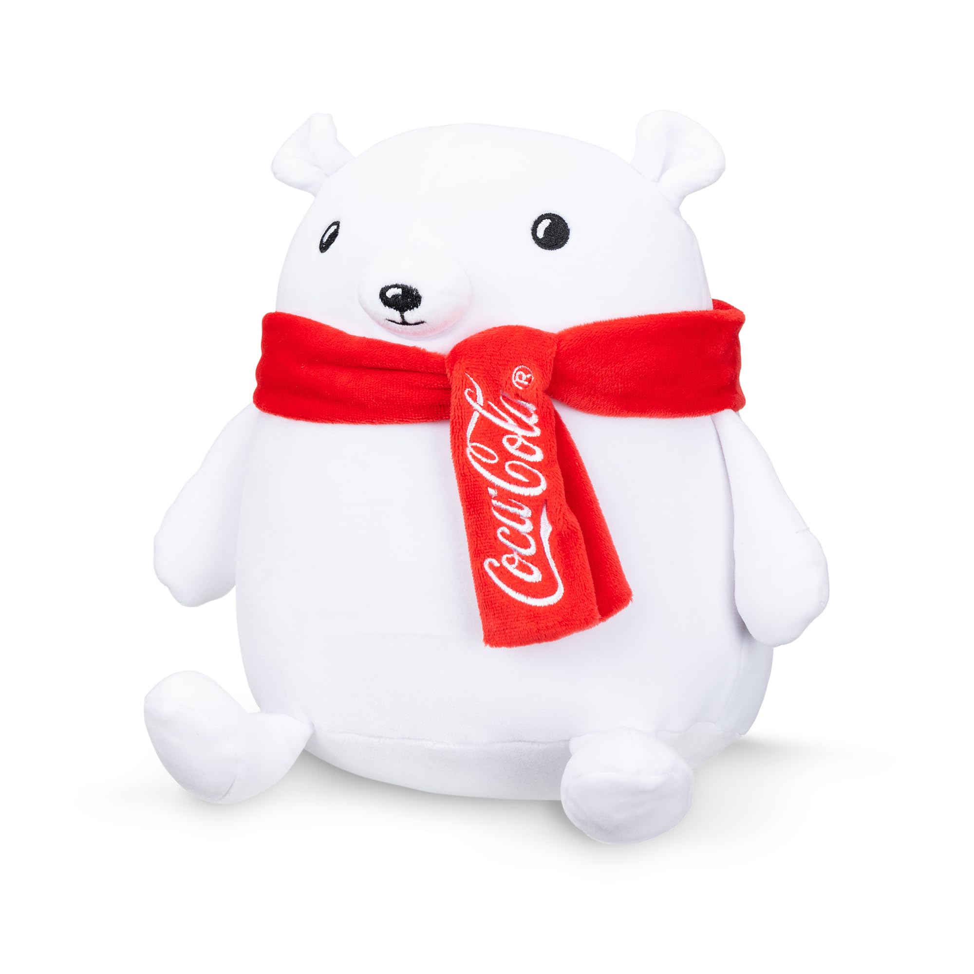 Coca-Cola 9" Polar Bear Snowball Plushies, Soft, Squishy Stuffed Animal, Great Gift for Boy, Girl, Kids & Toddlers for Christmas & Birthdays, Cuddle Pillow, Dorm Bed Décor