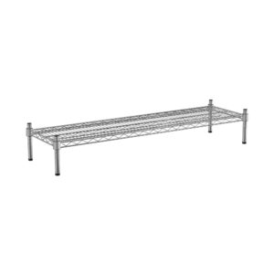 krollen industrial 14" x 48" nsf green wire stationary dunnage storage rack with 8" posts ideal for commercial kitchen home garage warehouse shelters