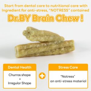 Doctor by Brain Chew, Dental Dog Treats with Relaxant Supplement for Small/Medium Dogs – Freshens Breath, Supports Relieving Stress