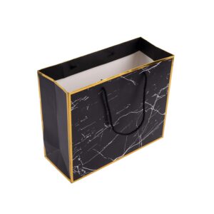 ysmile Marble Black 12" Premium Gift Bag with Tissue Paper for Men Birthday Father Day