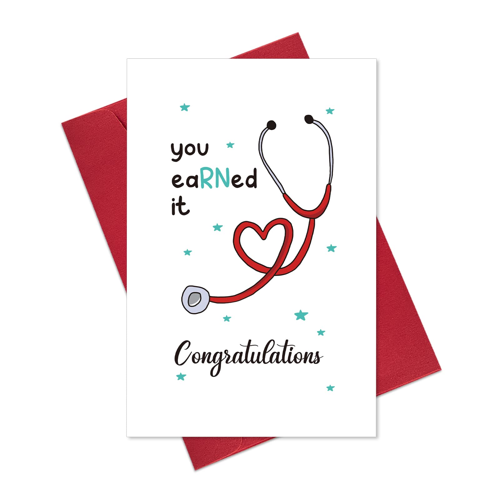 Ogeby Cute Nurse Graduation Card Gifts, Lovely RN Graduation Greeting Card, You Earned It Congratulations Card Gift for New Nurse