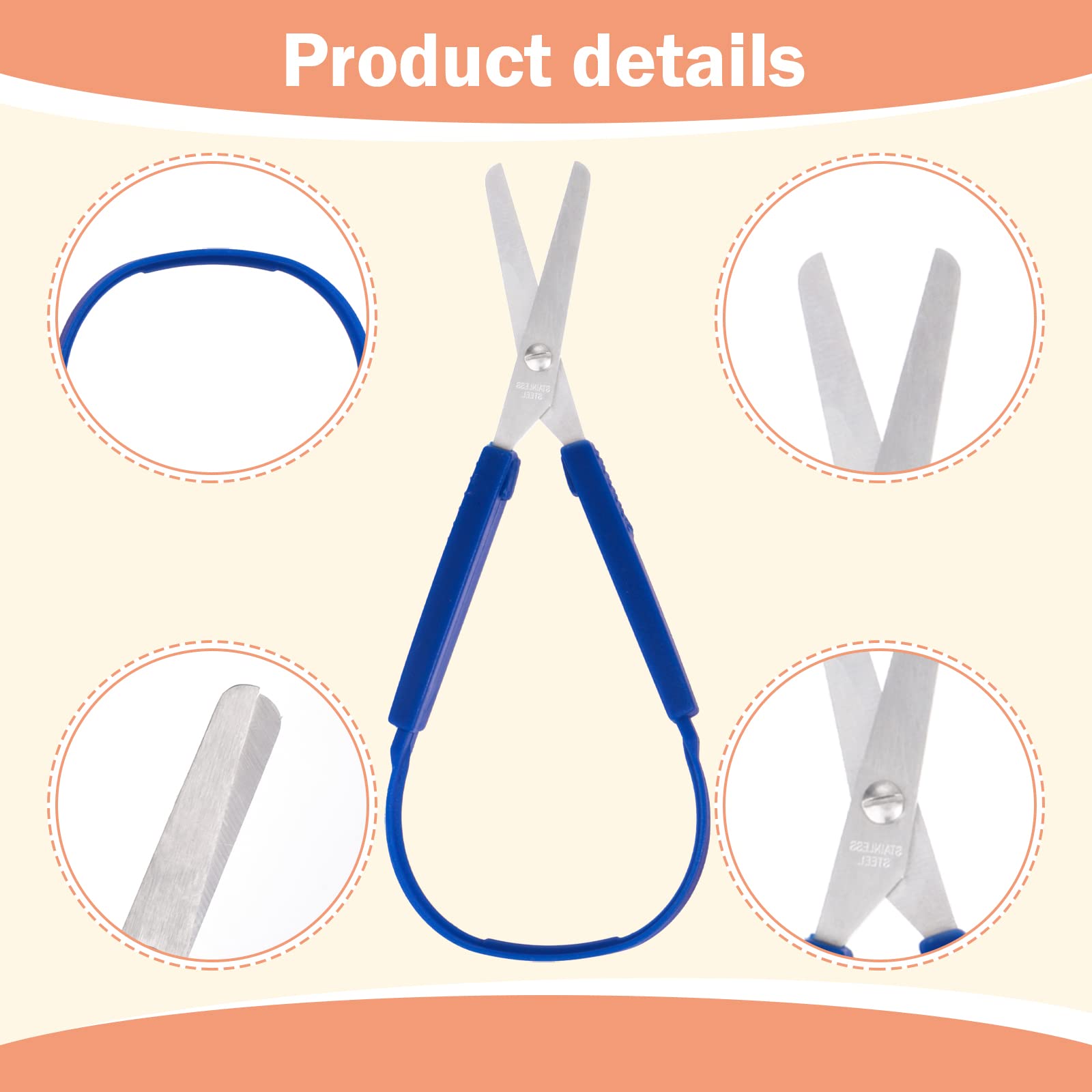 3PCS Scissors Adaptive Toddler Scissors Handle Self-Opening Scissors Cutting Grip Scissor Set Craft Easy-Open Squeeze Handle For Kids Children Adults Schools Special Needs