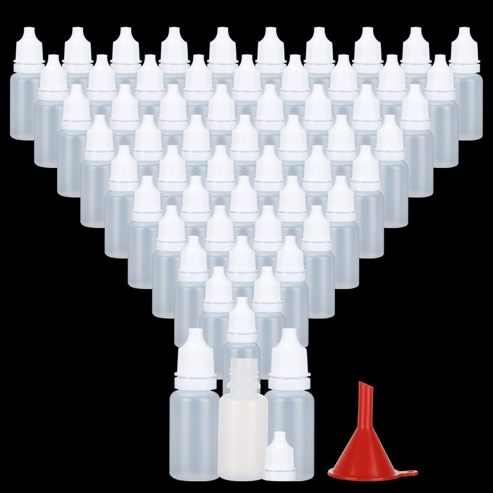 ABuff 100PCS Plastic Dropper Bottle 10ml Dropper Bottles White Empty Eye Dropper Bottle with Childproof Cap, Small LDPE Plastic Thin Tip Dropper Bottles, BPA Free