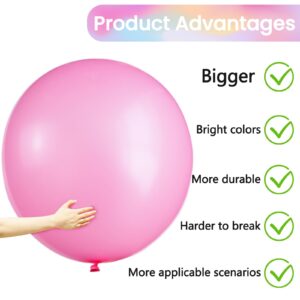 Green Giant Balloons, 8 Thicker 36 Inch Strong Latex Big Round Balloons for Photo Shoot Wedding Baby Shower Birthday Party Event Decoration