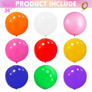 Green Giant Balloons, 8 Thicker 36 Inch Strong Latex Big Round Balloons for Photo Shoot Wedding Baby Shower Birthday Party Event Decoration