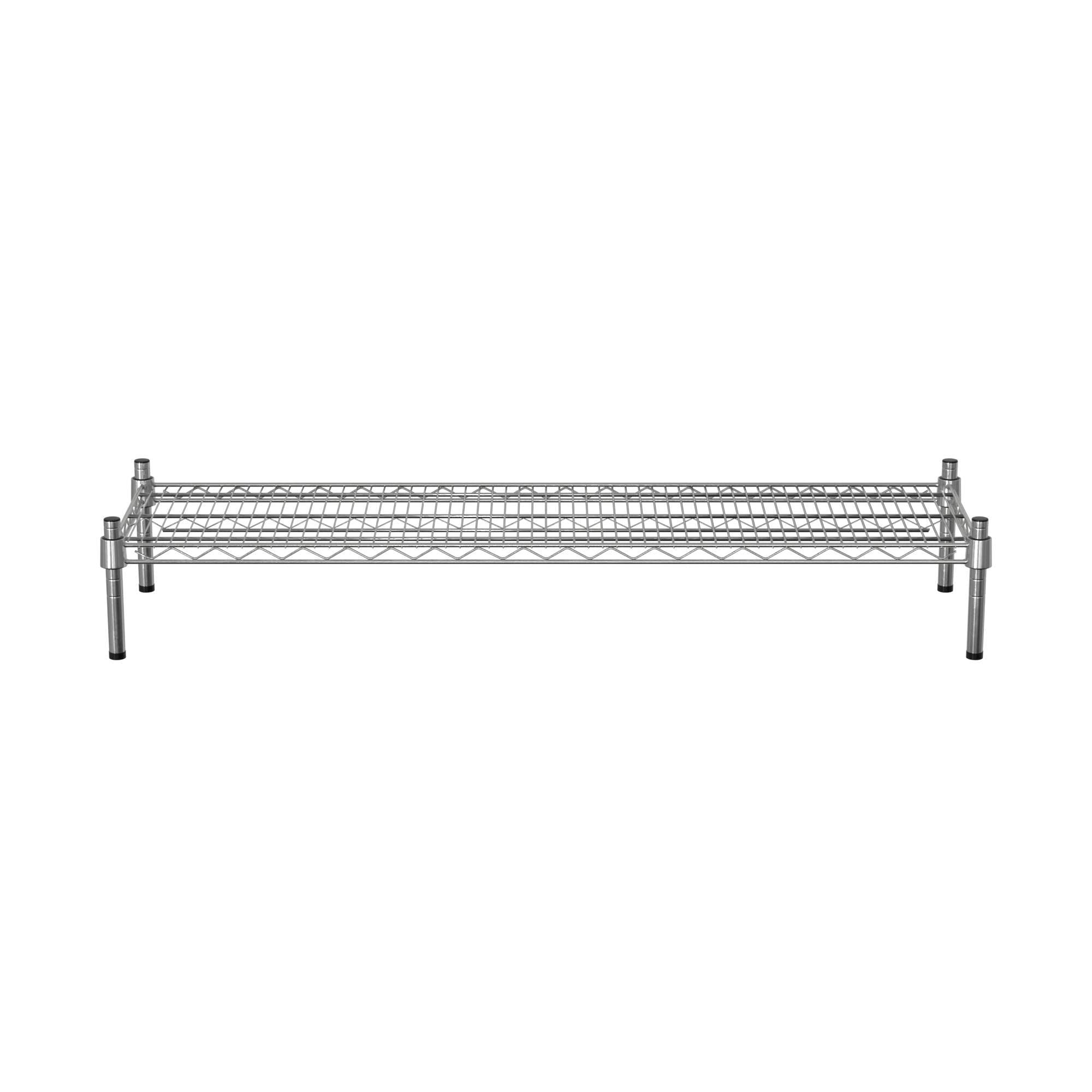 Krollen Industrial 14" x 48" NSF Green Wire Stationary Dunnage Storage Rack with 8" Posts Ideal for Commercial Kitchen Home Garage Warehouse Shelters