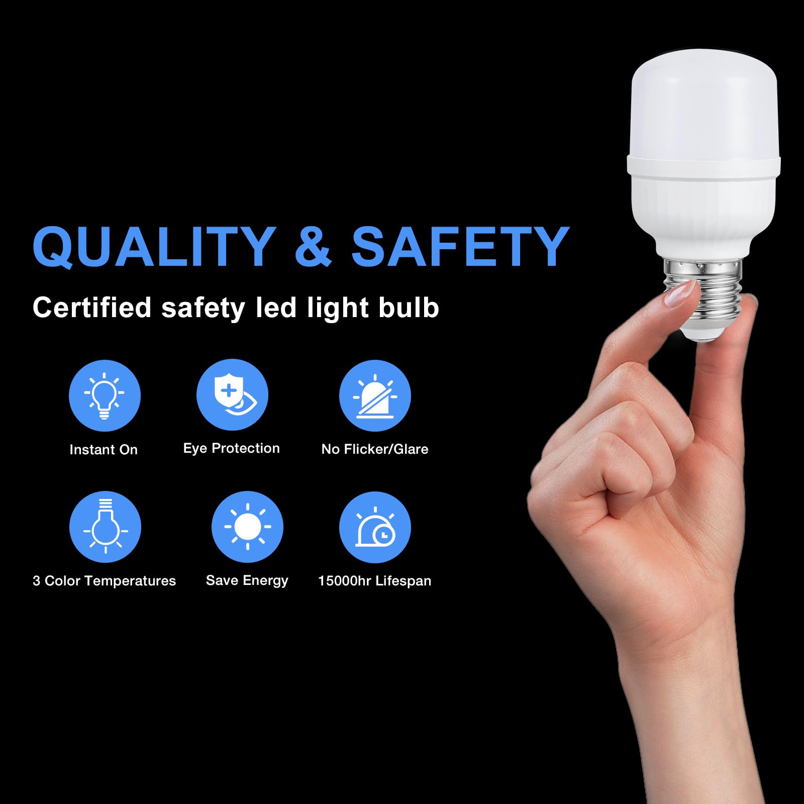 aooshine Q50 Dimmable LED Light Bulbs 6W 5000K Warm White,E26 Base 120Volts LED Bulb for Table Lamp Floor Lamp