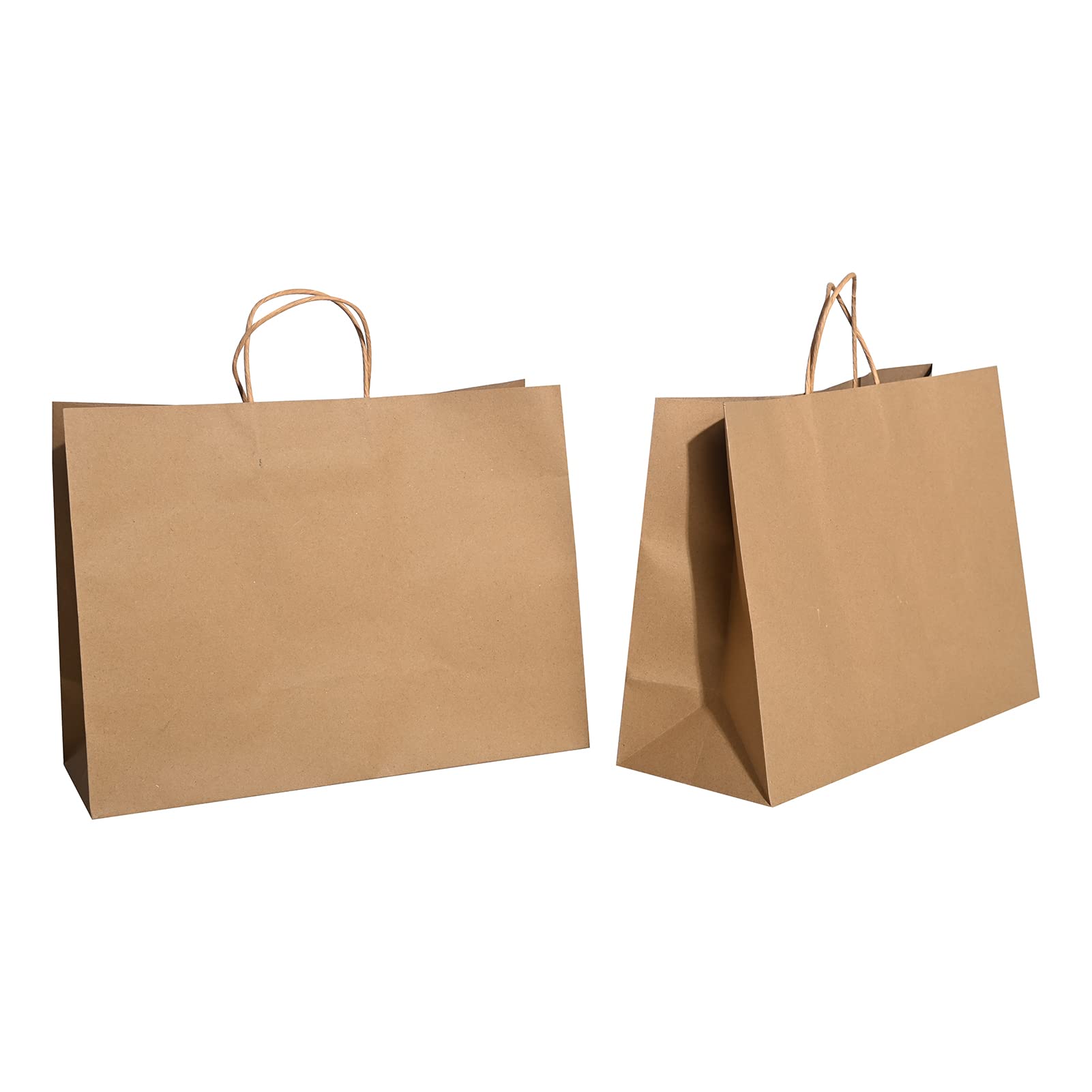 Brothersbox Small Brown Kraft Paper Bags with Handles 100PCS - 5.25*3.25*8 Inch Bags for Birthday Party Grocery Retail Shopping Business