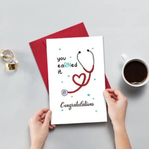 Ogeby Cute Nurse Graduation Card Gifts, Lovely RN Graduation Greeting Card, You Earned It Congratulations Card Gift for New Nurse