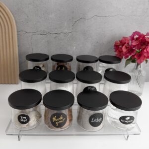 Oui Yogurt Jar Lids metal - 12 Pack Oui Lids Black lids with gasket for Yoplait Yogurt Container…