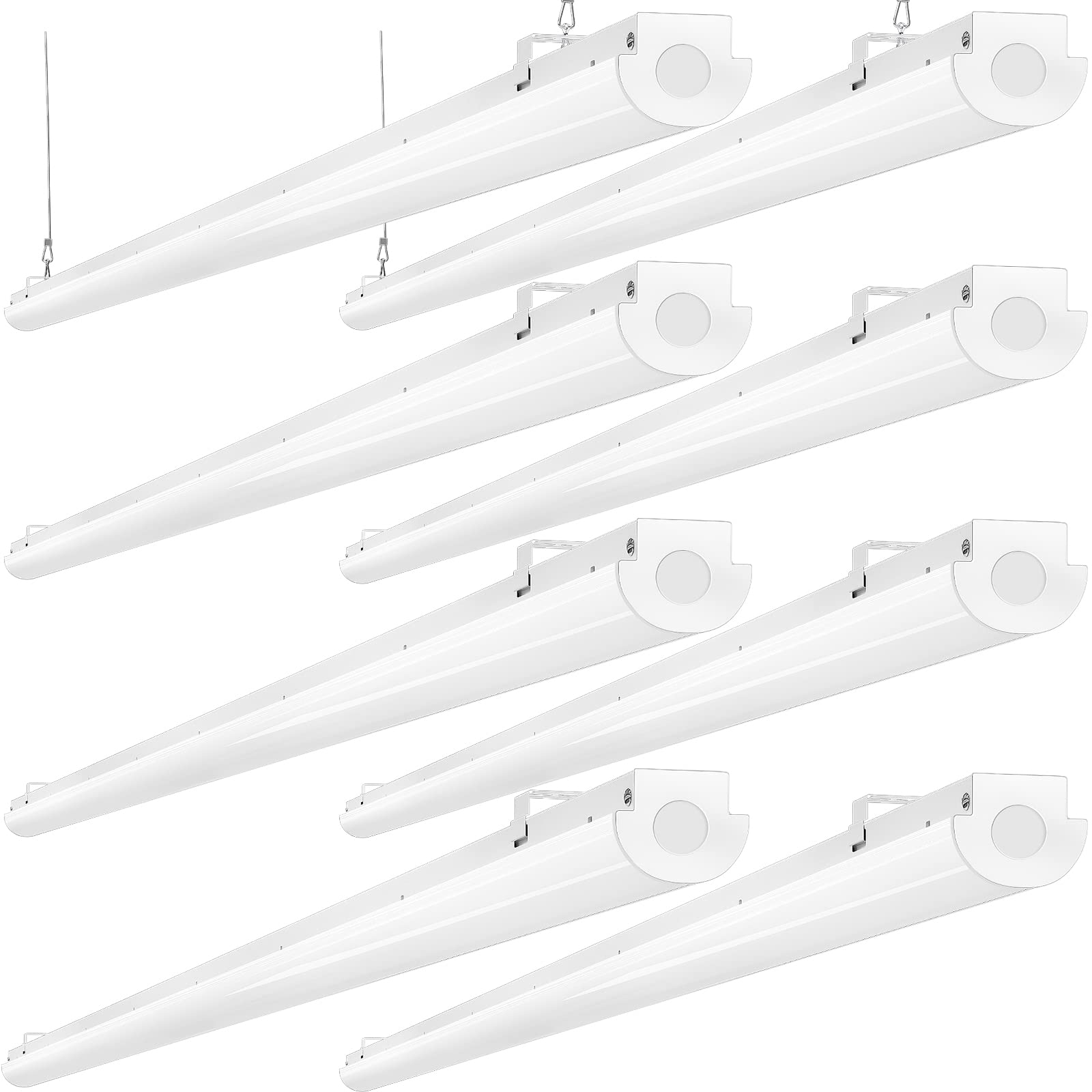 ANTLUX 8FT LED Shop Lights 110W [6-lamp T8 Fluorescent Equiv.], 12000LM, 5000K, Compact Commercial Grade 8 Foot LED Strip Lights for Warehouse Garage, Suspended and Flush Mount Ceiling Light, 8 Pack