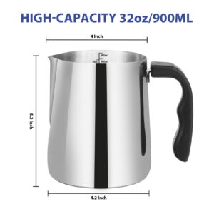 SAEUYVB 32oz Stainless Steel Wax Melting Pot with Heat-Resistant Handle and Dripless Pouring Spout for Candle Making