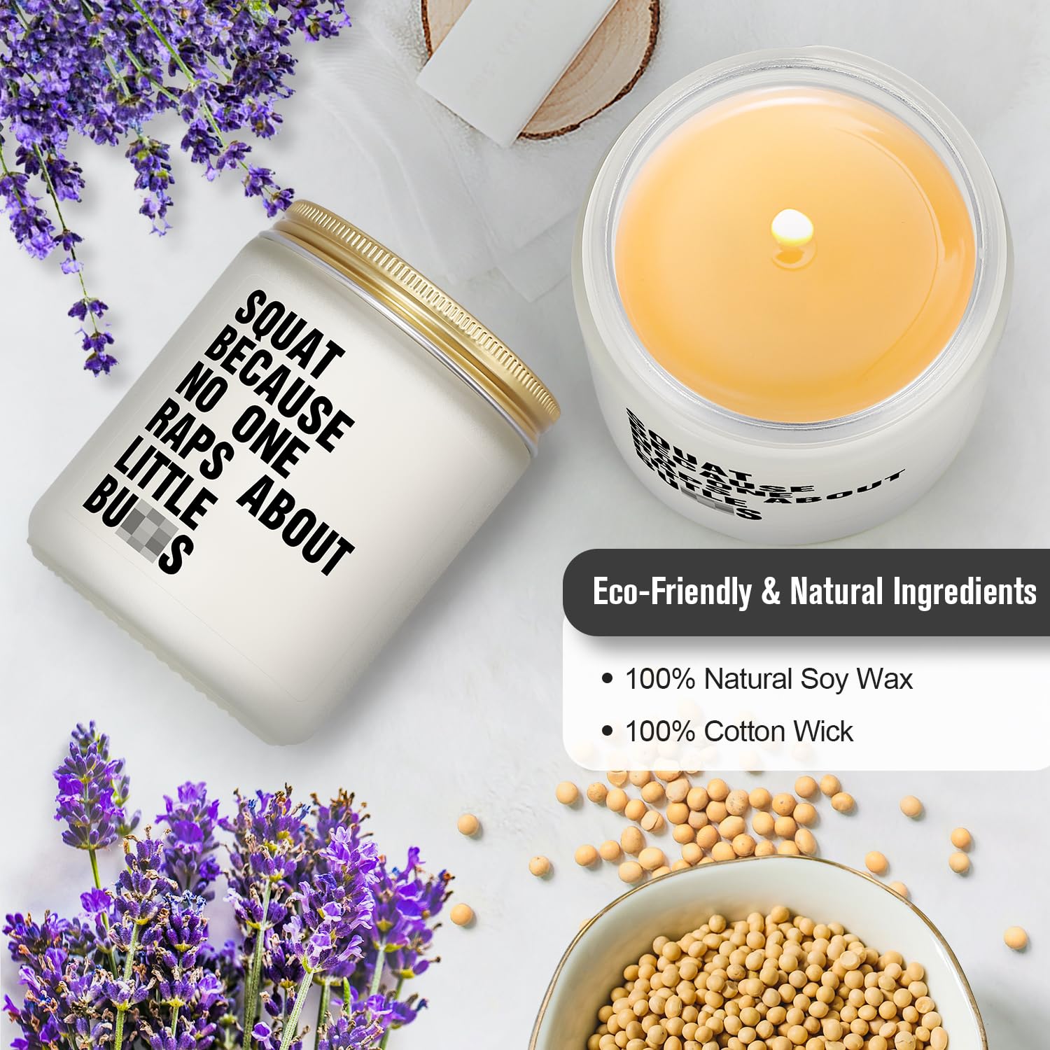 Motivational Fitness Gift for Gym Enthusiast - Inspirational Gifts for Workout Exercise Sports Lover, Encouragement Presents for Friend Women Men Her, Funny Lavender Candle for Christmas Birthday