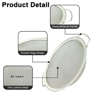 3 Pack Fine Mesh Paint Strainer 60 Mesh Stainless Steel Paint Filter Emulsion Honey Funnel Filter Cover Fits 5 Gallon Paint Bucket Filter Tool Insert Strains