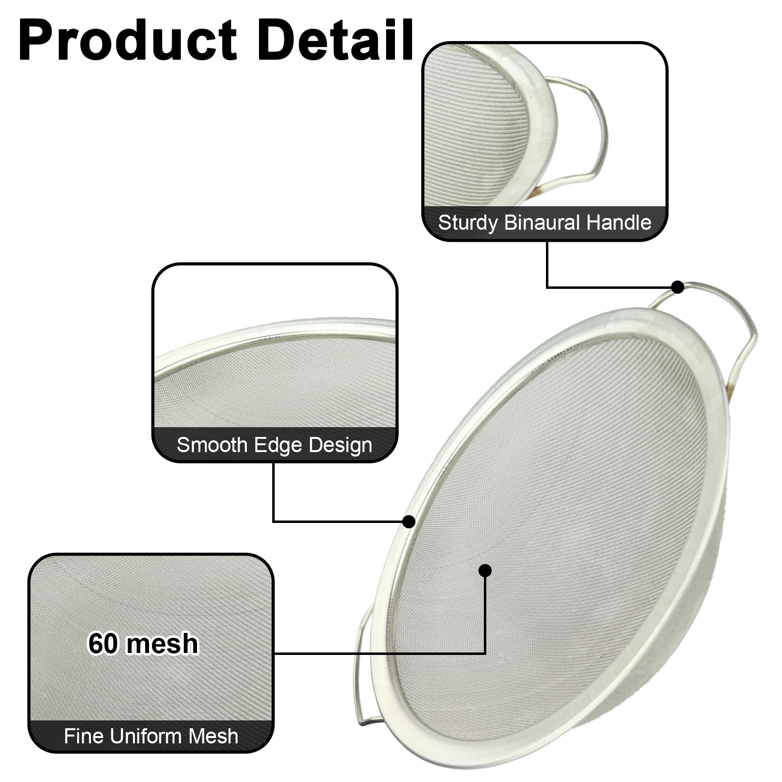 3 Pack Fine Mesh Paint Strainer 60 Mesh Stainless Steel Paint Filter Emulsion Honey Funnel Filter Cover Fits 5 Gallon Paint Bucket Filter Tool Insert Strains