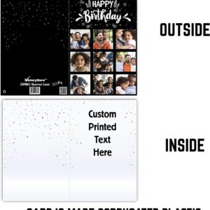 VictoryStore Jumbo Custom Happy Birthday Greeting Card, 9 Photos, 3x4 ft, Corrugated Plastic, Personalized Inside Text, Includes Envelope