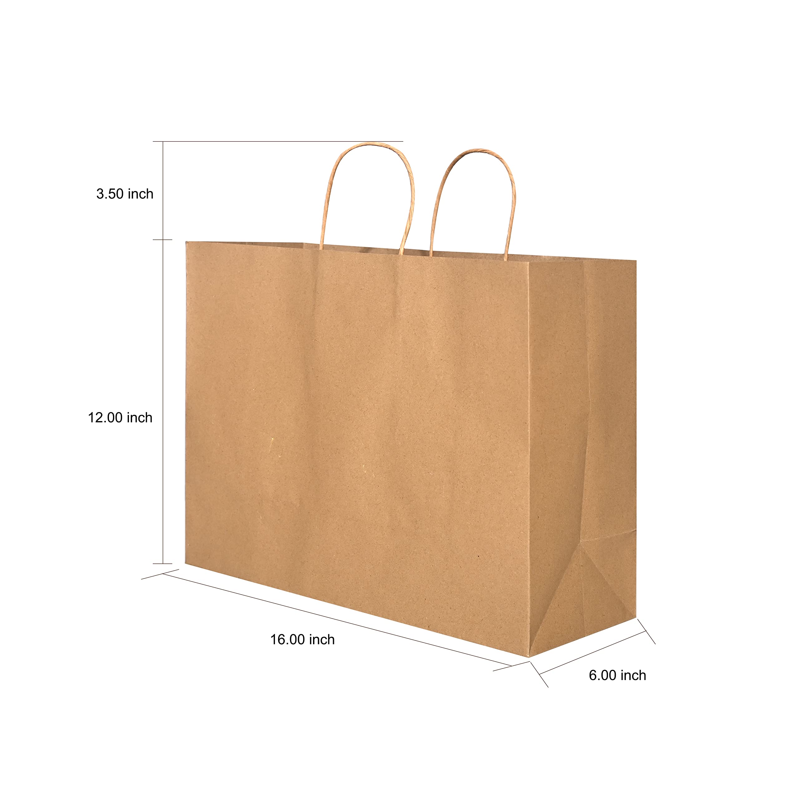 Brothersbox Small Brown Kraft Paper Bags with Handles 100PCS - 5.25*3.25*8 Inch Bags for Birthday Party Grocery Retail Shopping Business