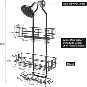 Overstock 3-Tier Bathroom Shower Caddy Black