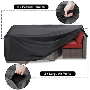 Outdoor Furniture Cover Waterproof, Patio Furniture Covers 137 Inch Large Size Sectional Couch Covers Rectangle Outside Weatherproof for Deck, Lawn and Backyard 137"L X 102"W X 35"H