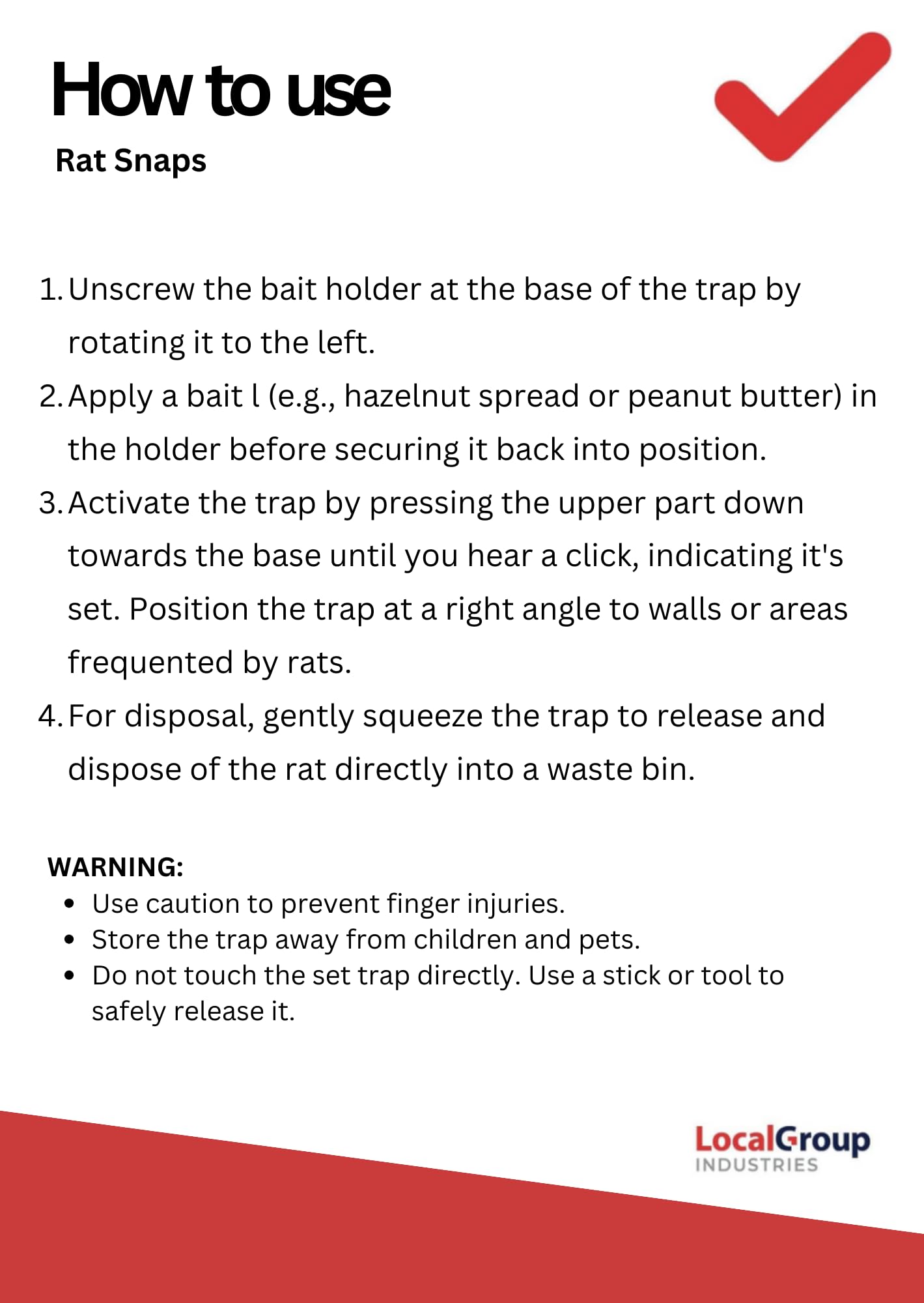 Power Rat Trap - 4 Pack Snap Traps for Indoor & Outdoor Use - Quick Catch, Reusable Rodent & Mouse Control - Safe, Easy-to-Use with Removable Bait Cup, Effective for Mice and Rats