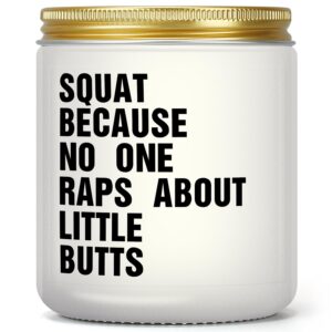 motivational fitness gift for gym enthusiast - inspirational gifts for workout exercise sports lover, encouragement presents for friend women men her, funny lavender candle for christmas birthday