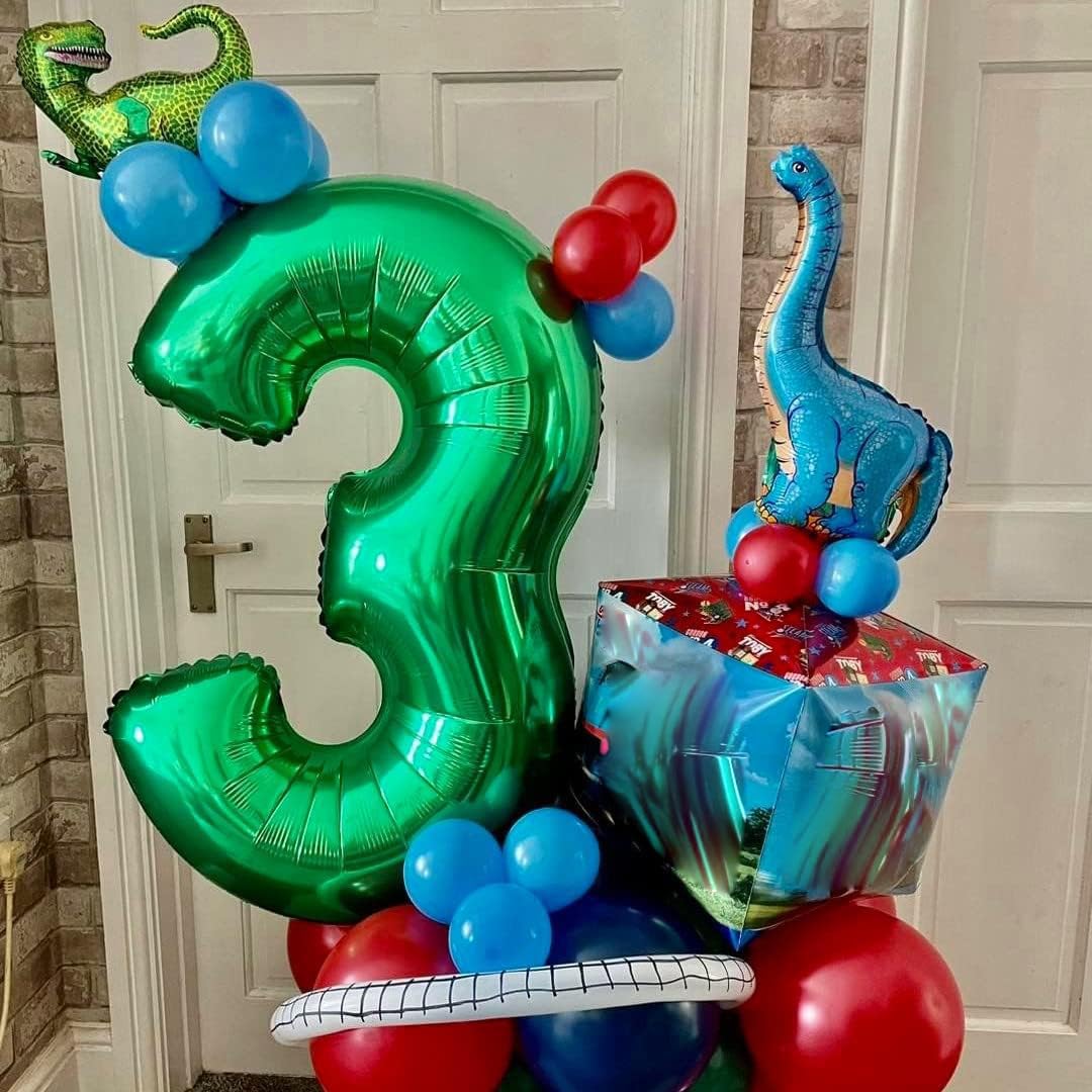 Dark Green Number 3 Balloon,40 Inch Green 3 Balloon Number,Large Mylar Foil Helium Number 3 Balloons for Birthday Party Celebration Decorations Graduations Anniversary