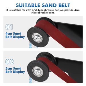 Pipe Tube Polisher Pipe Sander Attachment Belt Sander Adapter for Angle Grinder Pipe Polishing Attachment Rust Removal Suitable for Spindle Thread US 5/8-11 Angle Grinder 20-40mm Belt with 10PCS Belt