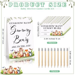 Baby Shower Games Guess How Many Bears Woodland Games Sign 50 Guessing Game Cards 10 HB Pencils 1 Cute Bear Bottle for Guests Gender Reveal Party Favors