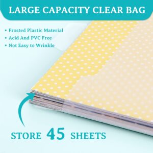 Caydo 24PCS Scrapbook Paper Storage Organizer with Buckle Design Scrapbook Paper Storage with 60 PCS Sticky Index Tabs for Holding 12 x 12 Inch Scrapbook Paper, Vinyl Paper, Cardstock