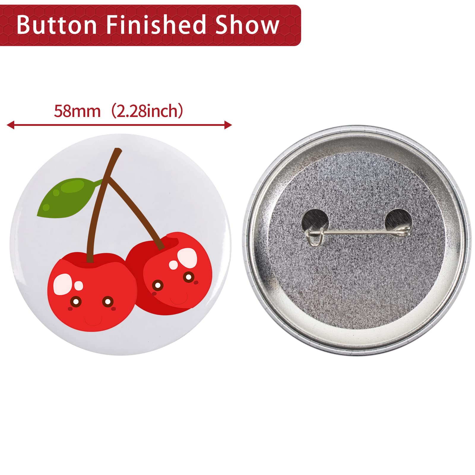 200 Sets Button Maker Supplies, 58mm / 2.28 inch Button Supplies Button Parts, (Approx. 2.25 inch) Metal Blank Button Badge Parts with Blank Paper for Button Maker Machine Pin Maker Badge Button Press