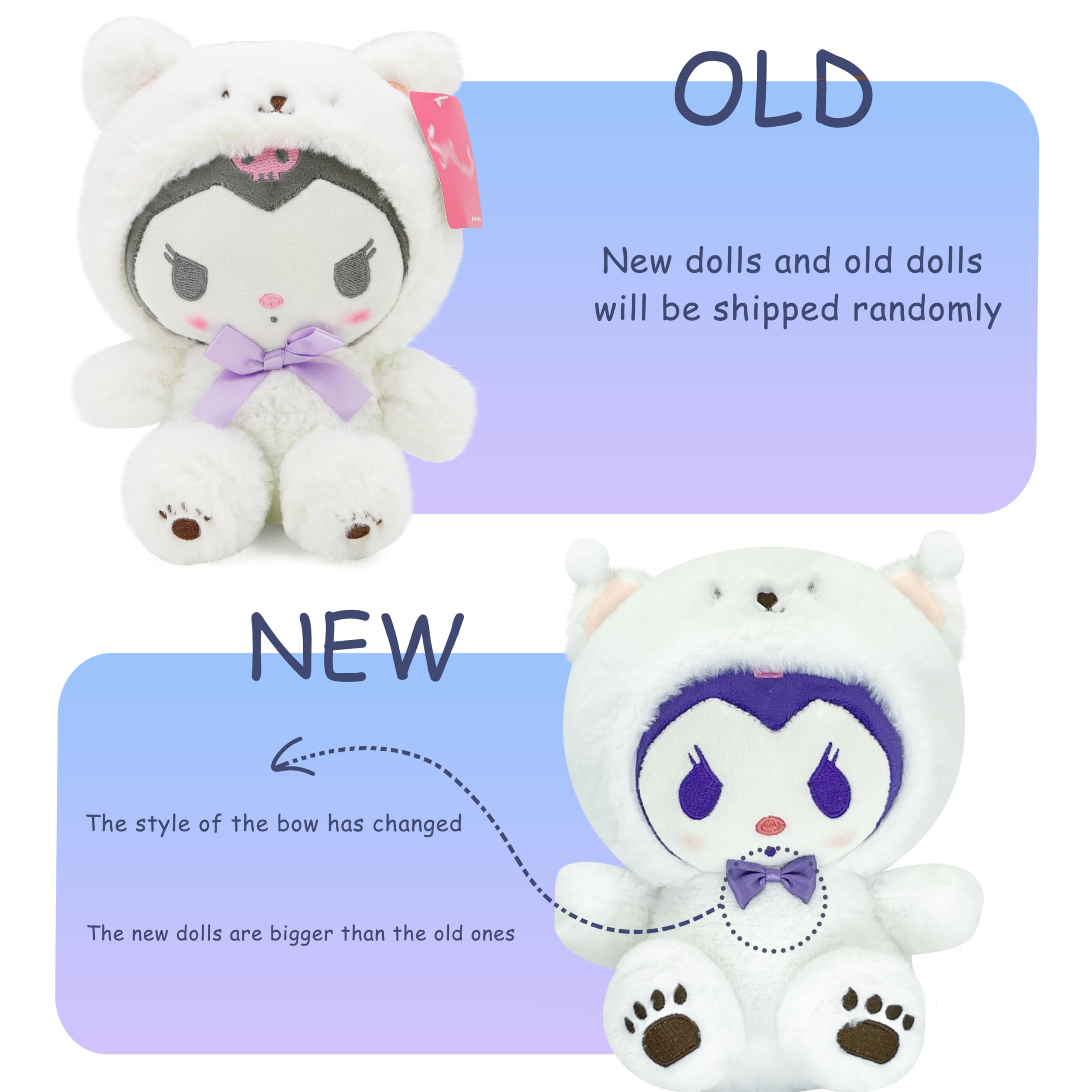 COAQAC Kawaii Cartoon White Bear Cross-Dressing Series Plush,Soft Plush Doll Cute Soft Toys, Plush Pillow Stuffed Animals Toy Birthday Gifts for Girls Kids