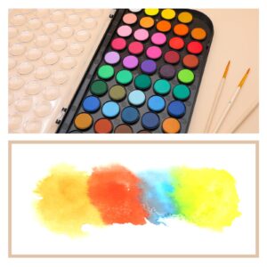 Artecho 48 Colors Watercolor Paint Set with 3 Brushes, Washable, Travel Design, Perfect for Card Making, Illustrations, Painting, Calligraphy