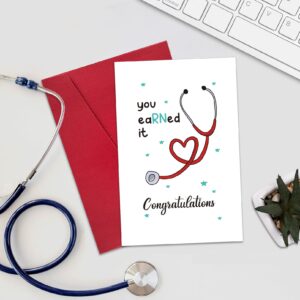 Ogeby Cute Nurse Graduation Card Gifts, Lovely RN Graduation Greeting Card, You Earned It Congratulations Card Gift for New Nurse