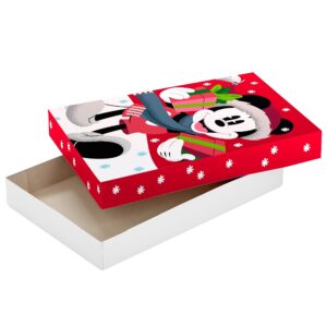 Hallmark Disney Medium Christmas Gift Boxes with Lids (8 Shirt Boxes, Mickey Mouse) for Kids, Grandchildren, Nieces, Nephews, Classmates, Disney Fans