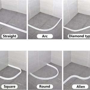 KFJZGZZ Shower Threshold Water Dam Collapsible Bath Shower Barrier,Dry and Wet Separation Water ​Barrier for Bathroom Kitchen Sink and Keeps Water Inside Threshold