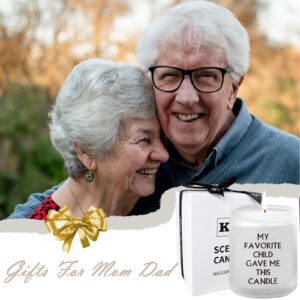 Gifts for Mom Dad from Daughter Son - Best Mom Dad Ever Gifts, Funny Mothers Day & Fathers Day & Birthday & Thanksgiving & Christmas Gifts, Lavender Scented Candle(7oz)