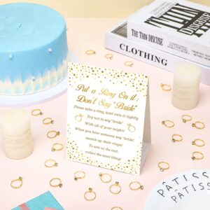 Jetec Put a Ring on It Bridal Shower Game with 100 Fake Rings, Bridal Shower Games Wedding Shower Games Bridal Shower Rings for Games with Not Say Bride Rules Cards for Engagement Party