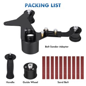 Pipe Tube Polisher Pipe Sander Attachment Belt Sander Adapter for Angle Grinder Pipe Polishing Attachment Rust Removal Suitable for Spindle Thread US 5/8-11 Angle Grinder 20-40mm Belt with 10PCS Belt