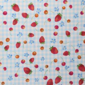 mook fabrics pul strawberries, blue