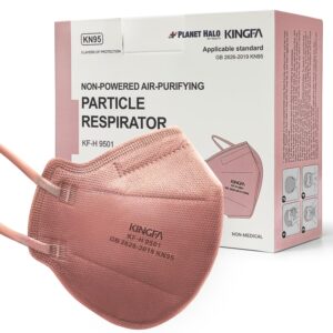 planet halo kingfa color kn95 mask - pack of 10 pink 2nd generation - large 5-ply protective layers - unisex adult kn95 face mask gb2626-2019 new standard