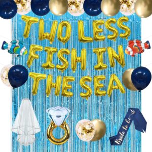 two less fish in the sea nautical bachelorette party decorations favors beach wedding banner nautical bridal shower decorations bachelor party decorations cruise engagement decorations just married