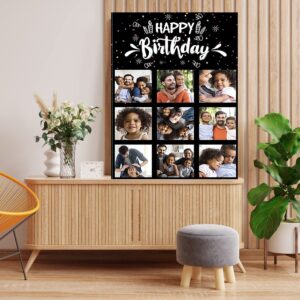 VictoryStore Jumbo Custom Happy Birthday Greeting Card, 9 Photos, 3x4 ft, Corrugated Plastic, Personalized Inside Text, Includes Envelope